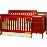 Athena Kimberly Convertible Crib Combo with Toddler Rail in Cherry