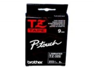 Brother TZ325 Laminated Tape White on Black  Ebuyer