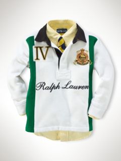 Long Sleeved Fleece Rugby   Boys 2 7 Rugbys   RalphLauren