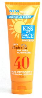 Kiss My Face Sunscreen Natural Mineral Formula SPF 40 with Hydresia 