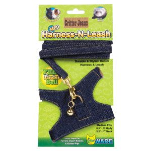 Critter WARE® Critter Jeans Harness N Leash for Ferrets and Guinea 