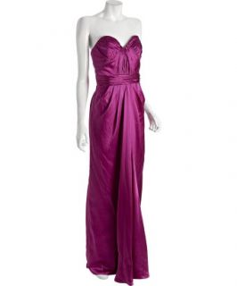 Badgley Mischka red rose satin draped strapless gown   up to 