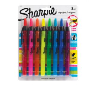 Sharpie Pen Style Retractable Highlighters, 8 Colored Highlighters