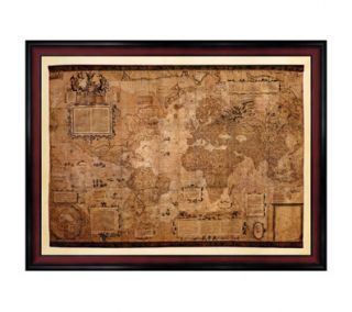 Metaverse Framed Art, Map of the World, c.1500s (antique style) by 
