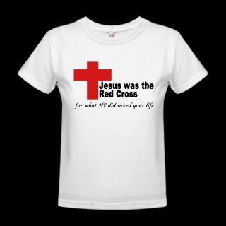White Jesus Red Cross Womens T Shirts