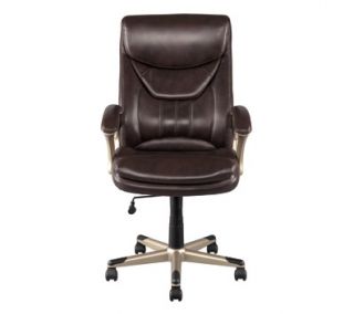 OfficeMax Finnigan Bonded Leather Executive Chair, Brown