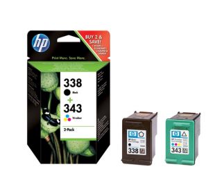 Buy HP 338/343 Tri colour & Black Ink Cartridge Pack  Free Delivery 