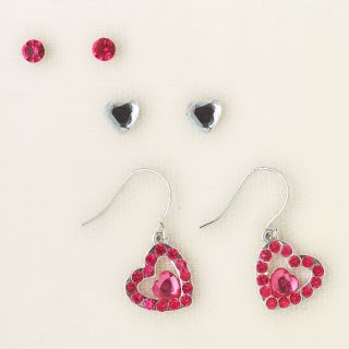 girl   open heart earrings 3 pack  Childrens Clothing  Kids Clothes 