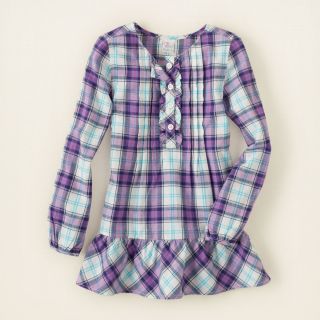 girl   plaid ruffle tunic  Childrens Clothing  Kids Clothes  The 