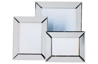 Living Set of 3 Bevelled Edge Mirrored Glass Photo Frames. from 