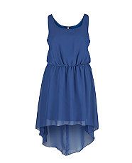 Blue (Blue) Innocence+ Blue Chiffon Dip Hem Sleeveless Dress 