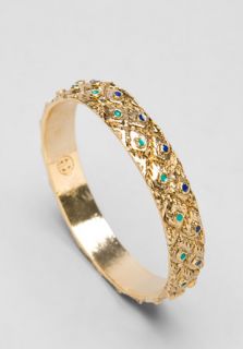 HOUSE OF HARLOW Peacock Bangle in Gold  