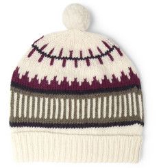 Ami Patterned Wool Beanie Bobble Hat