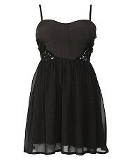 Black (Black) Cameo Rose Black 2 in 1 Lace Strap Dress  272585401 