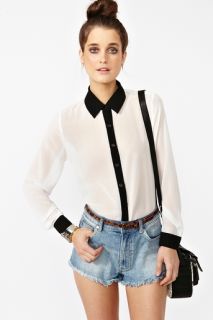 Chiffon Tux Blouse in Clothes Sale at Nasty Gal 