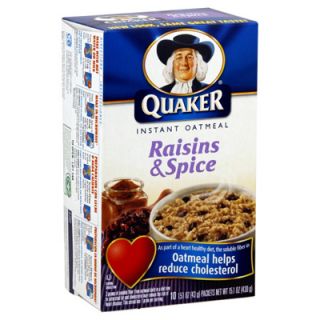 Quaker Instant Oatmeal   Raisins and Spice   1 Box (10 packets 
