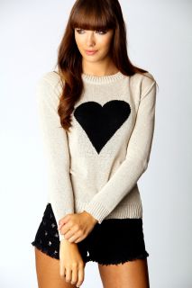 Aliya Heart Jumper at boohoo