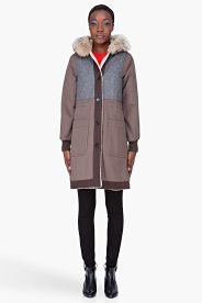 Marc By Marc Jacobs Grey Coyote Fur Trim Division Parka for women 