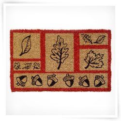 Acorns and Leaves Hand Woven Coir Doormat