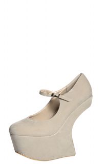  Footwear  Wedges  Freya Beige Ankle Suedette Cut Away 