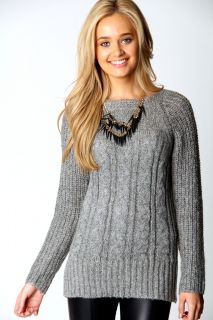 Clothing  Knitwear  Dolly Chunky Rib & Cable Sweater
