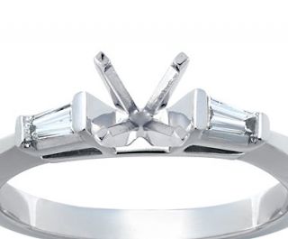 Tapered Baguette Diamond Engagement Ring in Platinum (1/6 ct. tw 