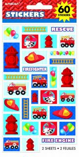 Amscan Fire Engine Fun Stickers   2 sheets   