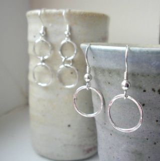 These silver circle earrings have been hammered to give some texture 