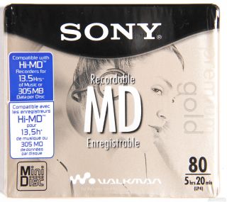 Sony MDW80PL 80min Premium MiniDisc  Sweetwater