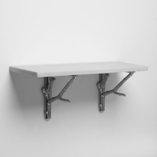 Marble Shelf + Silver Branch Brackets