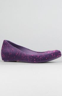 Melissa Shoes The Ultragirl Flocked in Purple and Pink Flake 
