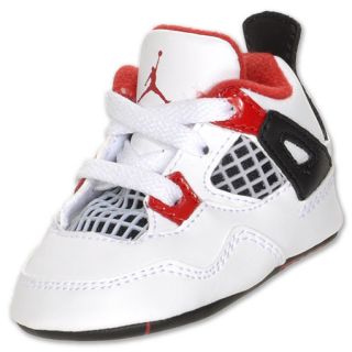 Jordan Retro 4 Crib Shoes  FinishLine  White/Varsity Red/Black