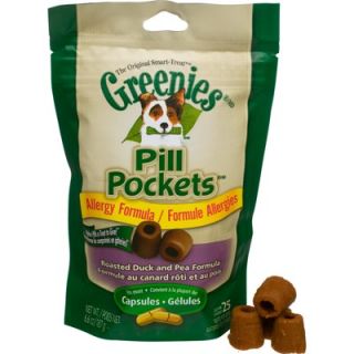Greenies Pill Pockets for Capsules Allergy Formula Duck and Pea Treats 
