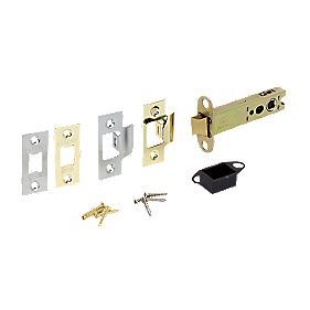 Double Sprung Mortice Latch Brass & Chrome 102mm  Screwfix
