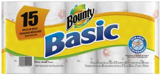 Bounty Basic, Regular Roll, 1 Ply, Prints, 8 ct   
