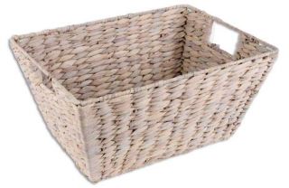 Small water Hyacinth Basket   White from Homebase.co.uk 