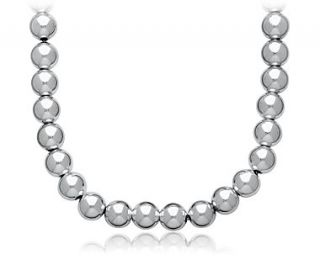 Bead Necklace in Sterling Silver (8mm)  Blue Nile