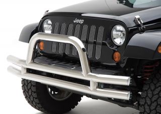 Smittybilt Tubular Front Jeep Bumper with Hoop Textured Black Gloss 
