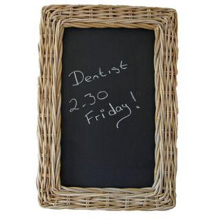 rattan framed blackboard by velvet brown  