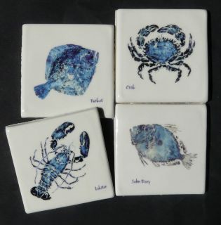 sealife coaster set by caroline barnes ceramics   