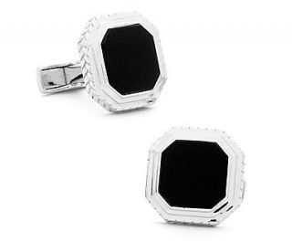 Opus Onyx Cuff Links in Sterling Silver  Blue Nile