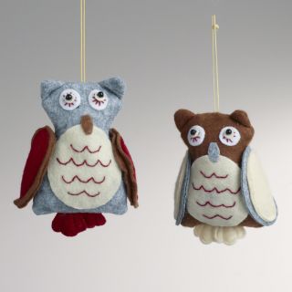 Felt Owl Ornaments, Set of 2  World Market