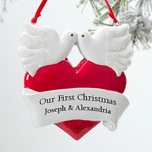 Personalized Romantic Christmas Ornaments   Love Birds   12277