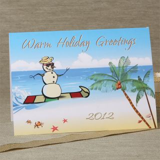 6144   Seaside Snowman© Personalized Christmas Cards 