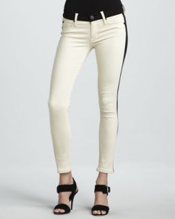 Hudson Leelou Bone Leather Colorblock Cropped Jeans
