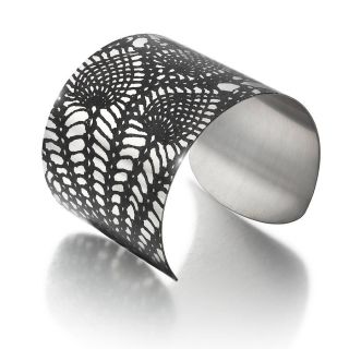 Stainless steel Pineapple Lace Wide Cuff   dubbed the pineapple lace 