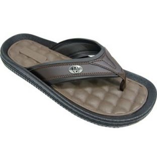 The Enmon Accessories Collegiate Leather Flip Flops feature 