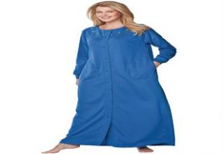 Plus Size Fleece snap long robe by Only Necessities®  Plus Size 