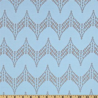 Laser Cut Knit Light Blue   Discount Designer Fabric   Fabric