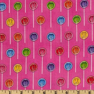 The Sweet Scoop Lollipops Stripe Pink   Discount Designer Fabric 